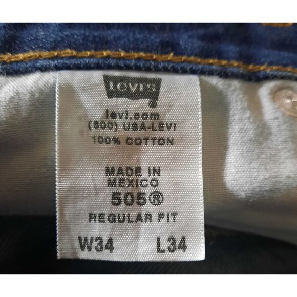 Levi's 505 Jeans Mens Size 34 34 Classic Core - Picture 5 of 7